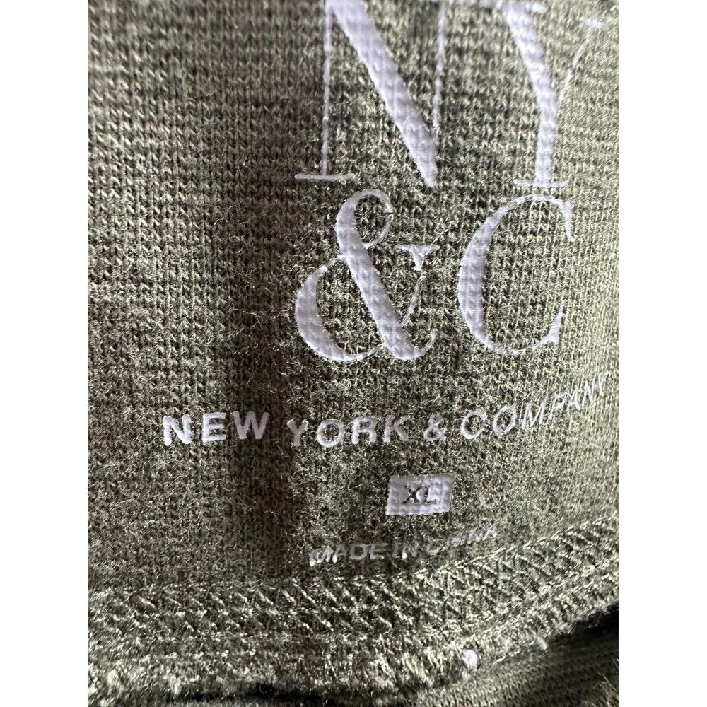 New York And Company Track Pants Womens Size XL Green Velour Velvet Drawstring - Picture 3 of 10